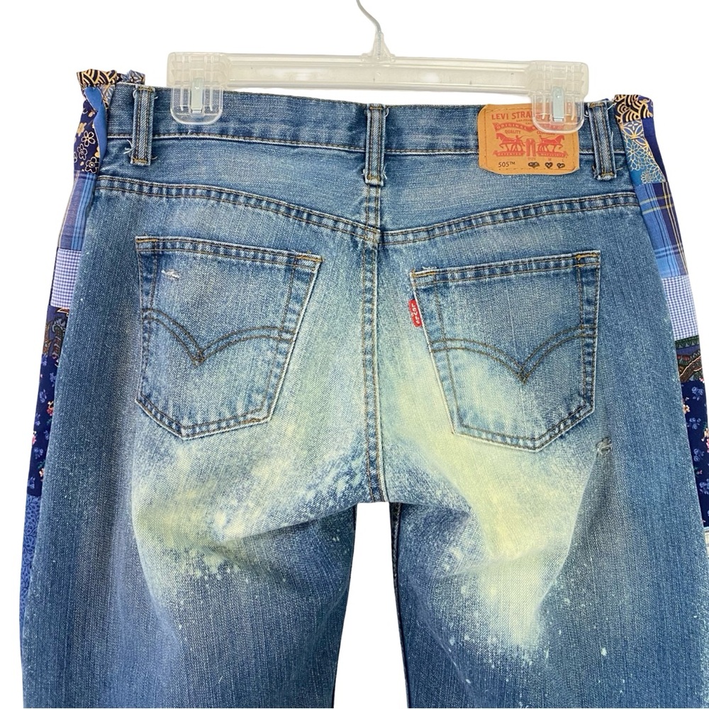 Levi's Blue Patchwork Flare Jeans - image 4